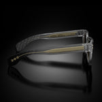 Model V eyewear in Crystal Grey, side view