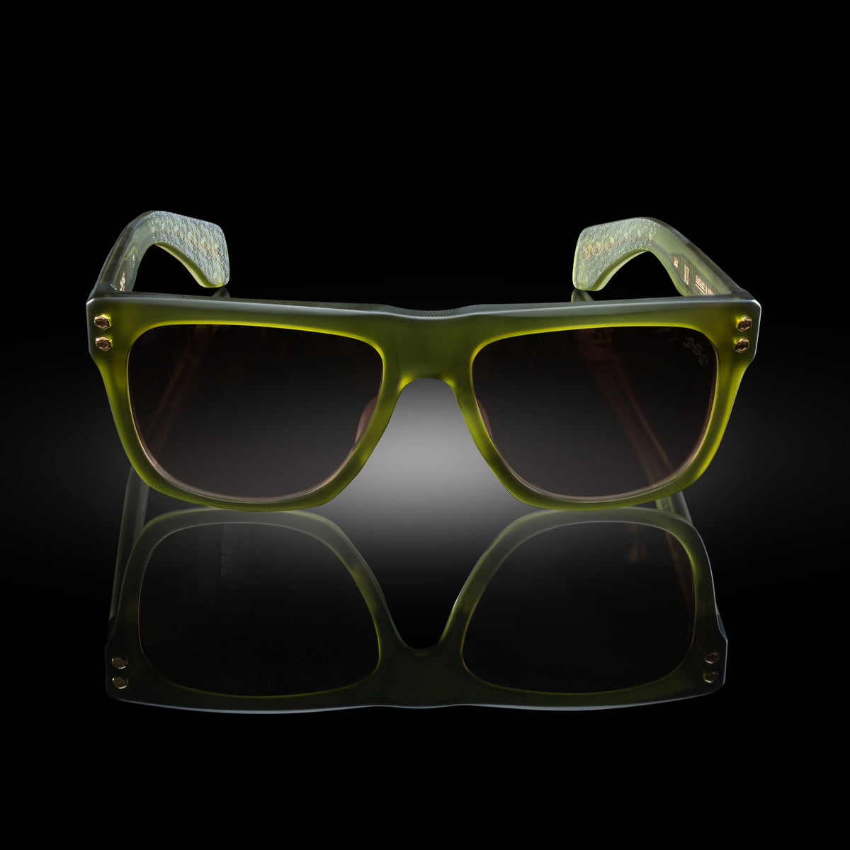Model VIII eyewear in Matte Army Green, front view