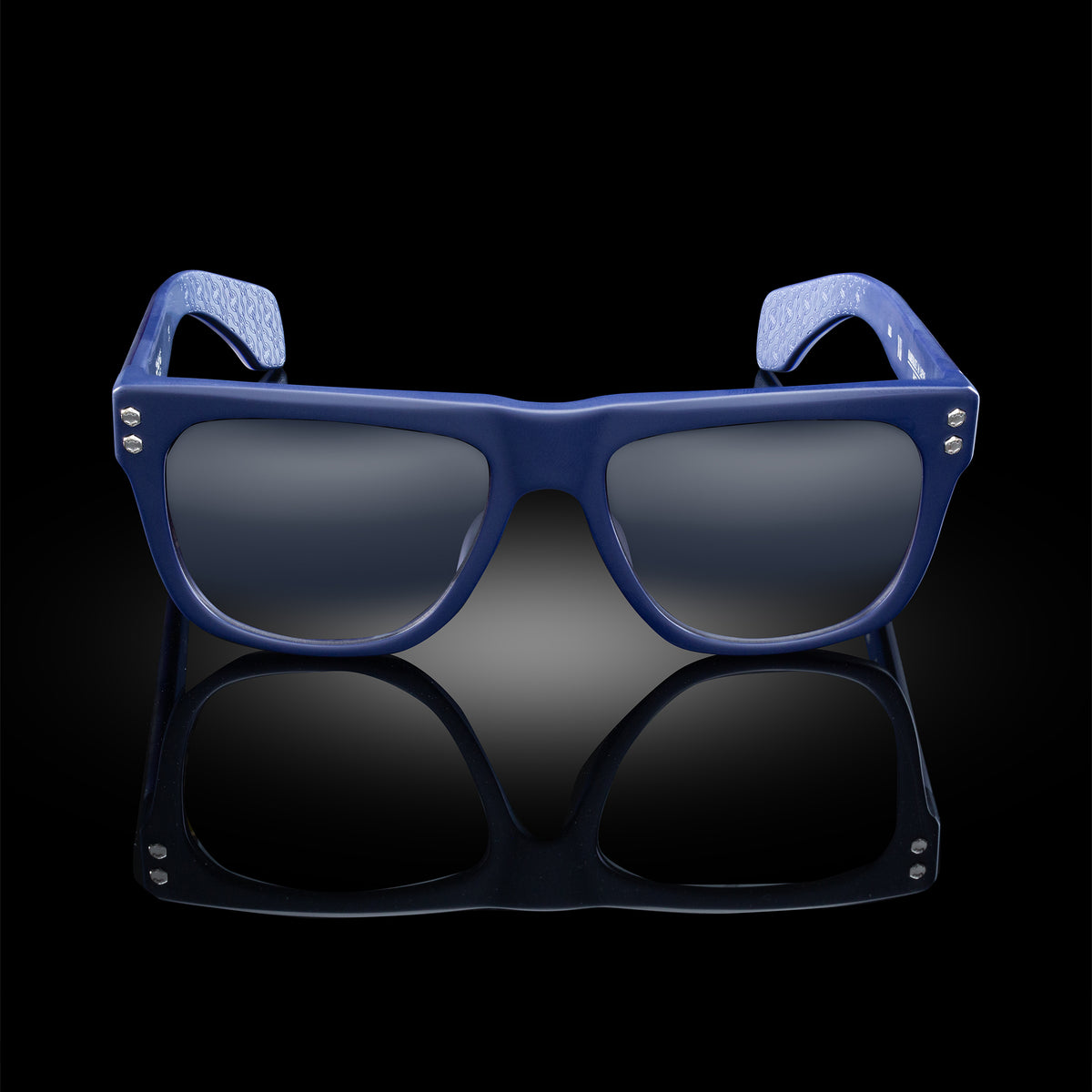 Model VIII eyewear in Matte Navy Blue, front view