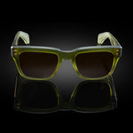 Model V eyewear in Matte Army Green, front view