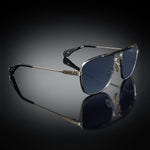 Model XI eyewear in Gun Metal-White Gold and Black by HOORSENBUHS®