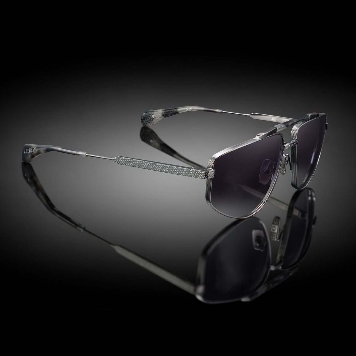 Model XIII eyewear in Gun Metal and Grey Tokyo Tortoise by HOORSENBUHS®