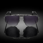 Model XIII eyewear in Gun Metal and Grey Tokyo Tortoise, front view