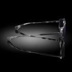 Model XIII eyewear in Gun Metal and Grey Tokyo Tortoise, side view