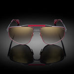 Model XIII eyewear in Matte Black and Bordeaux, front view