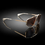 Model XIII eyewear in White Gold and Pearl Swirl by HOORSENBUHS®