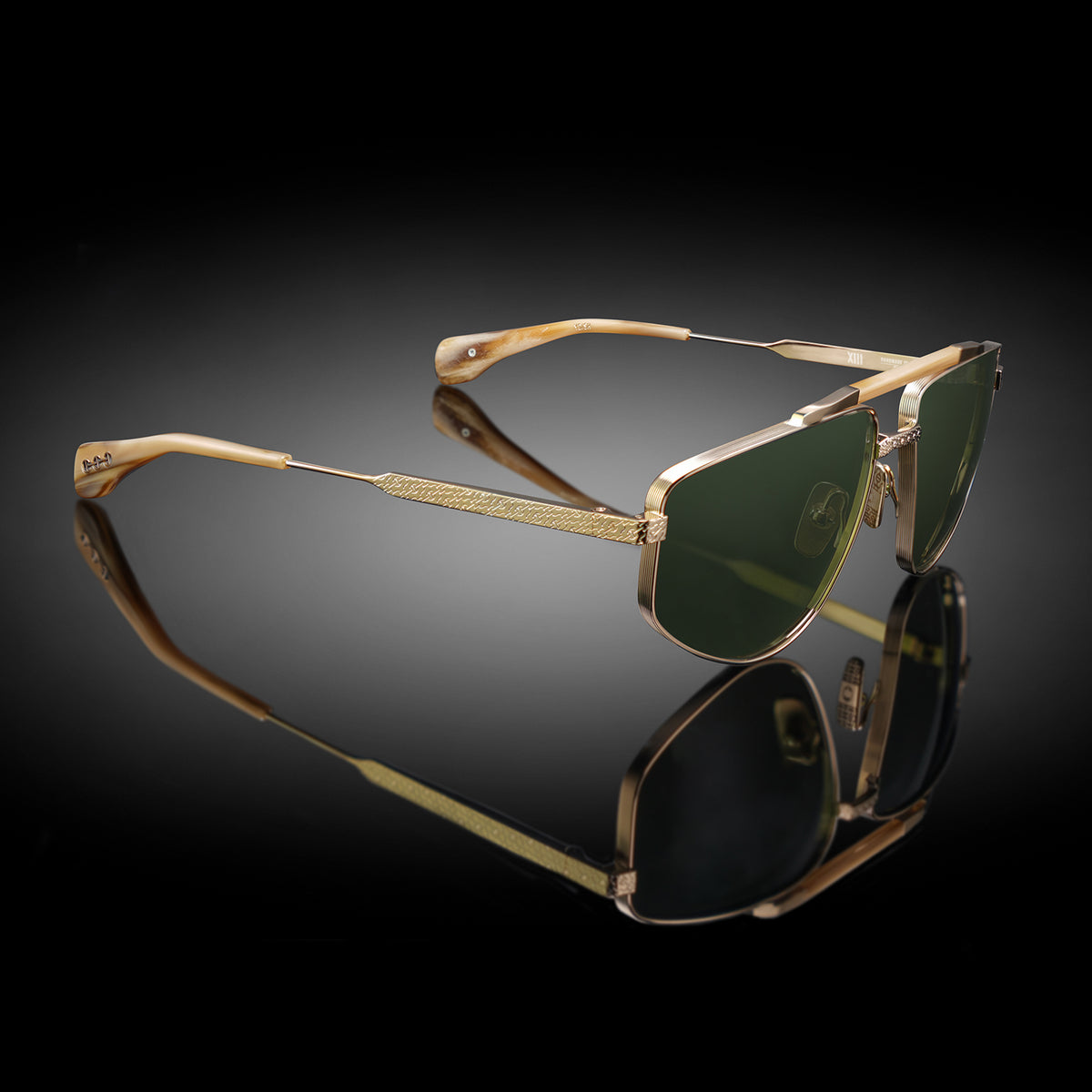 Model XIII eyewear in Yellow Gold and Scotch Horn by HOORSENBUHS®