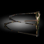 Model XIII eyewear in Yellow Gold and Tokyo Tortoise, side view