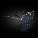 Model XII eyewear in Shiny Silver and Blue Tokyo Tortoise by HOORSENBUHS®