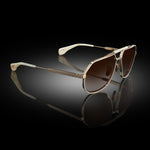 Model XII eyewear in White Gold and Marble by HOORSENBUHS®