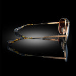 Model XII eyewear in Yellow Gold and Tokyo Tortoise, side view