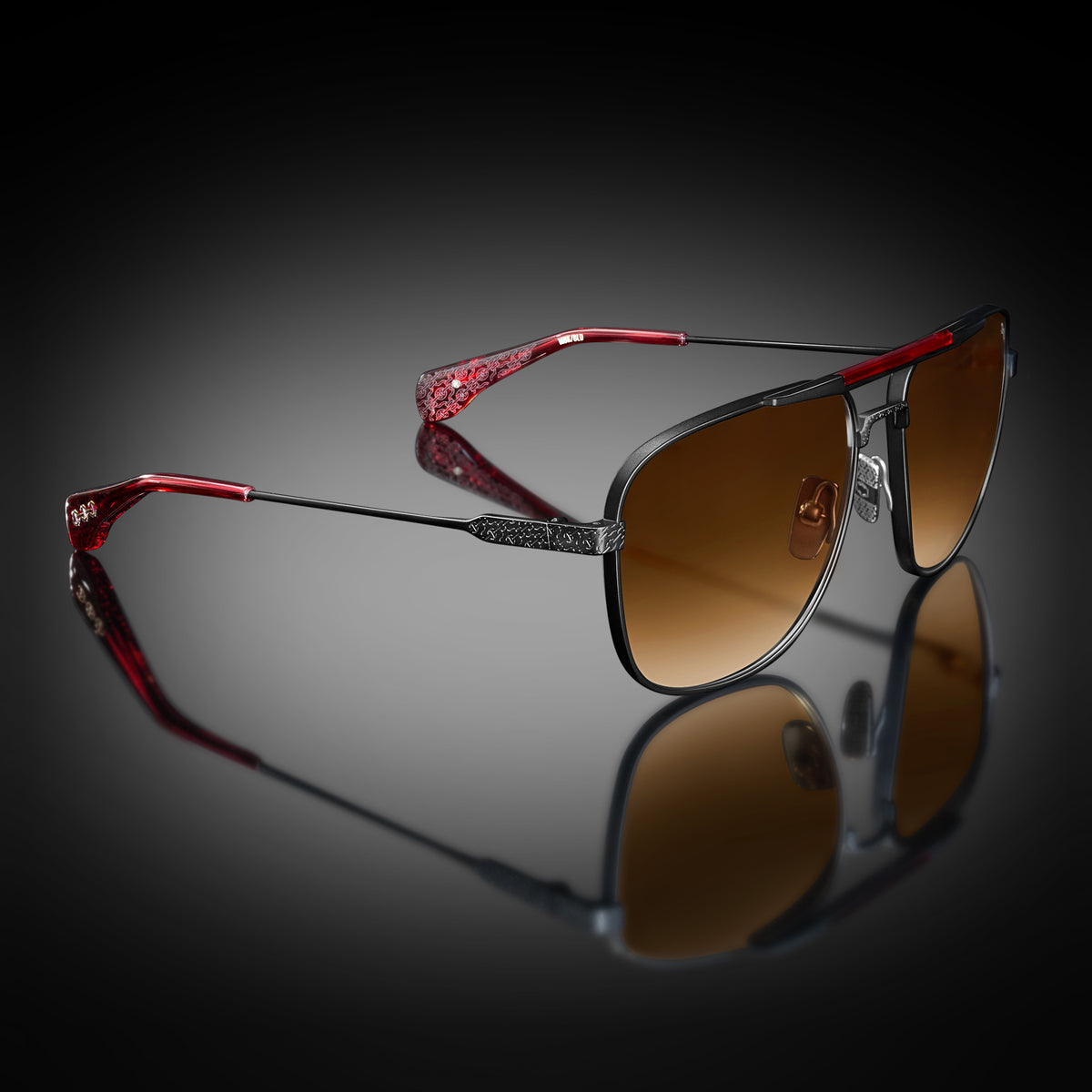 Model XI eyewear in Matte Black and Bordeaux by HOORSENBUHS®