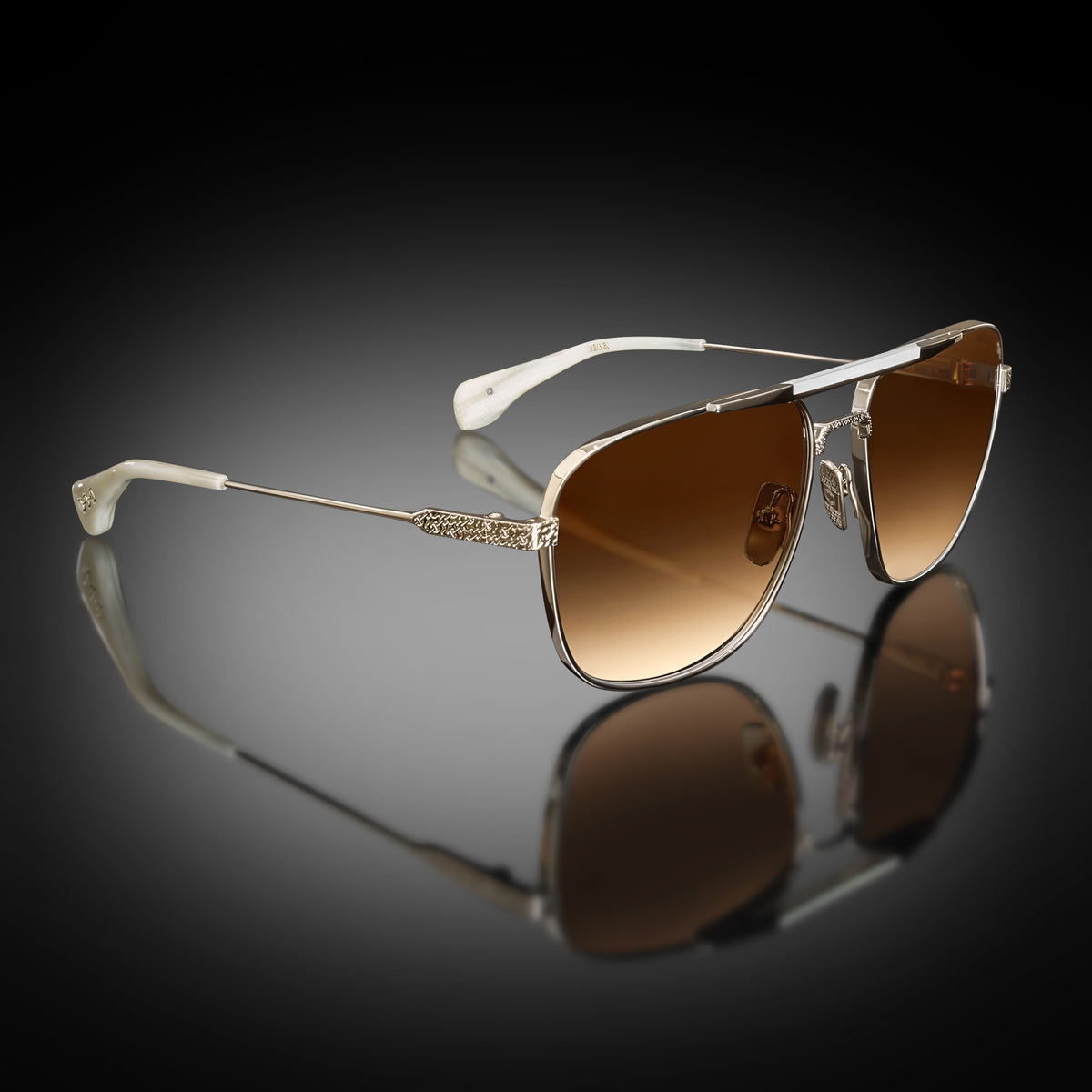 Model XI eyewear in White Gold and Marble by HOORSENBUHS®