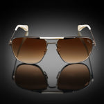 Model XI eyewear in White Gold and Marble, front view