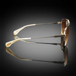 Model XI eyewear in White Gold and Marble, side view