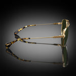 Model XI eyewear in Yellow Gold and Tokyo Tortoise, side view