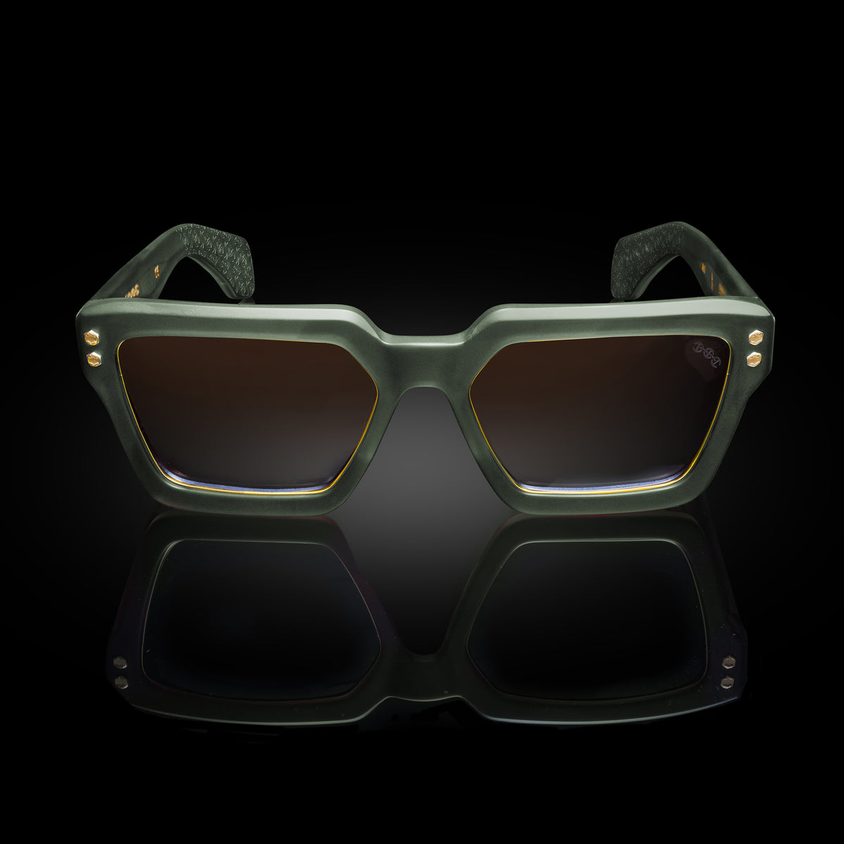 Model X eyewear in Matte Army Green, front view, view 2