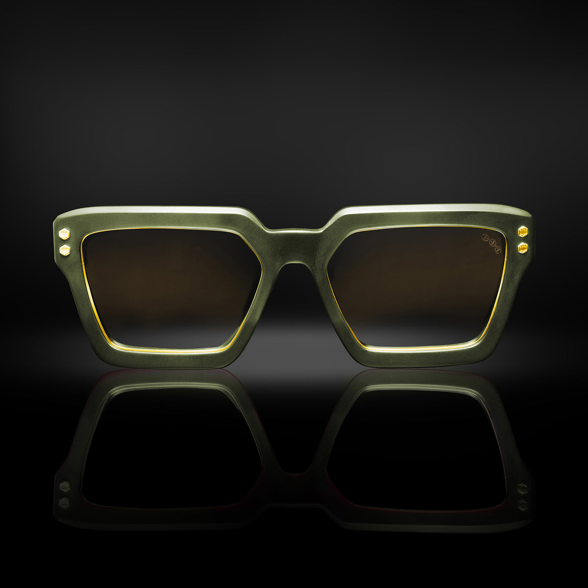 Model X eyewear in Matte Army Green, front view