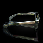 Model X eyewear in Matte Army Green, side view