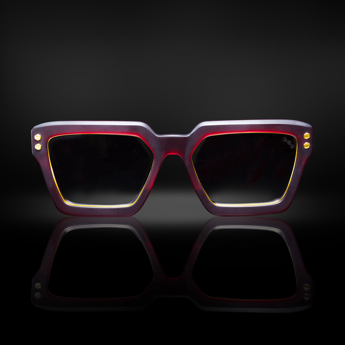 Model X eyewear in Matte Bordeaux, front view