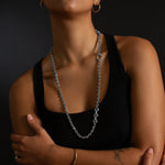 5mm Open-Link™ Necklace with Diamond Pendant - 30" in sterling silver