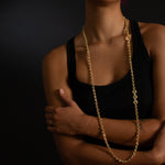 5mm Open-Link™ Necklace with Diamond Pendant - 42" in 18K gold