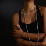 5mm Open-Link™ Necklace with Diamond Pendant - 42" in sterling silver