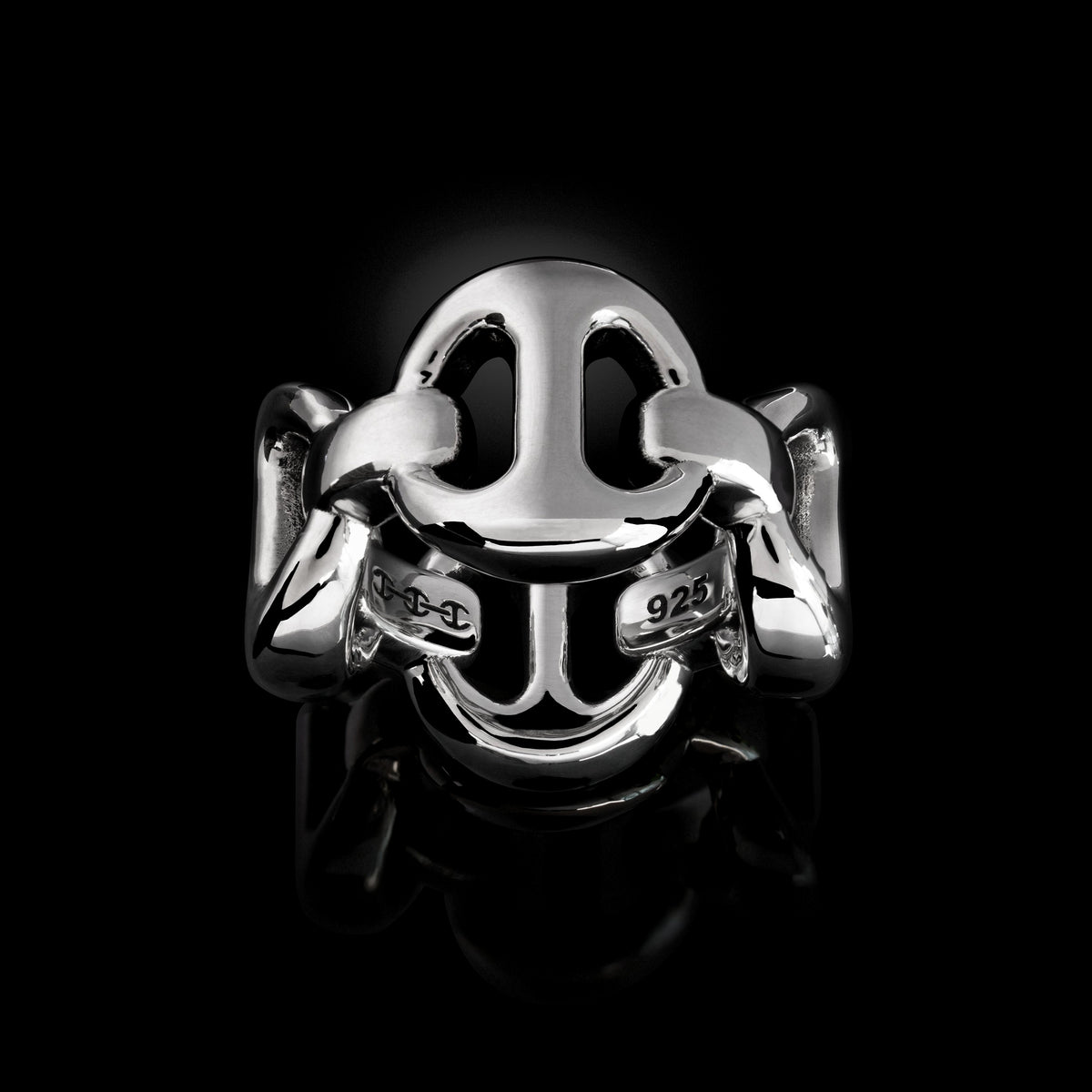 Mega Quad Link ring in sterling silver, view 2