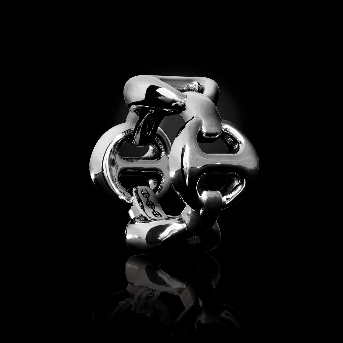 Mega Quad Link ring in sterling silver, view 3