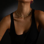 Micro Open-Link™ Necklace with 7, 10mm Stations - 16" in 18K gold
