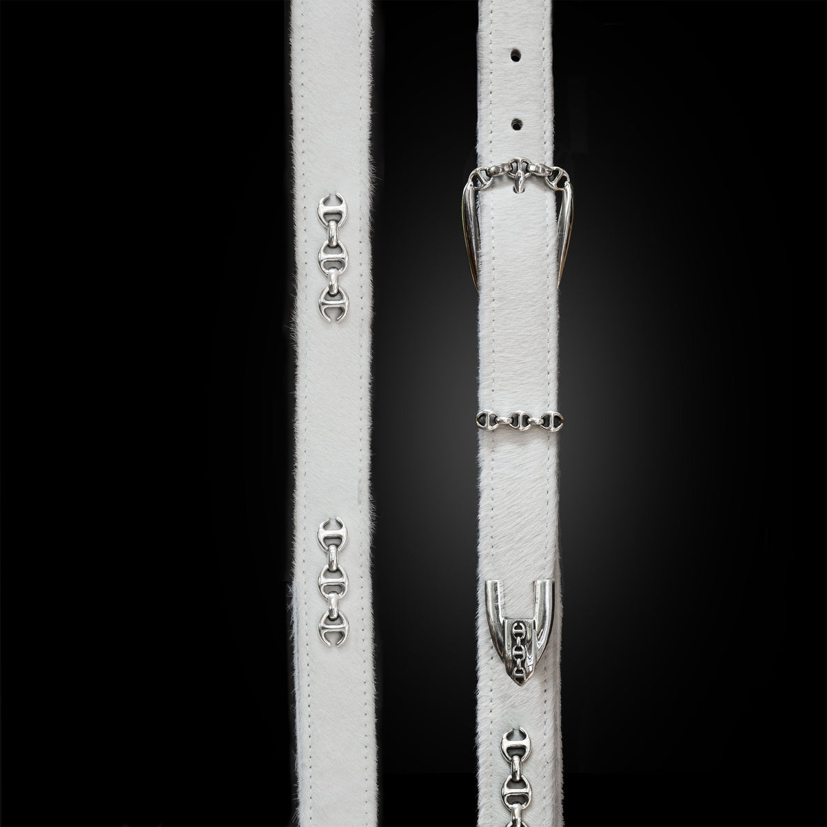 White Fur Western Belt