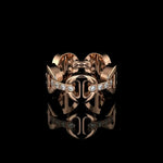 Classic Tri-Link with Diamond Bridges ring in 18K rose gold