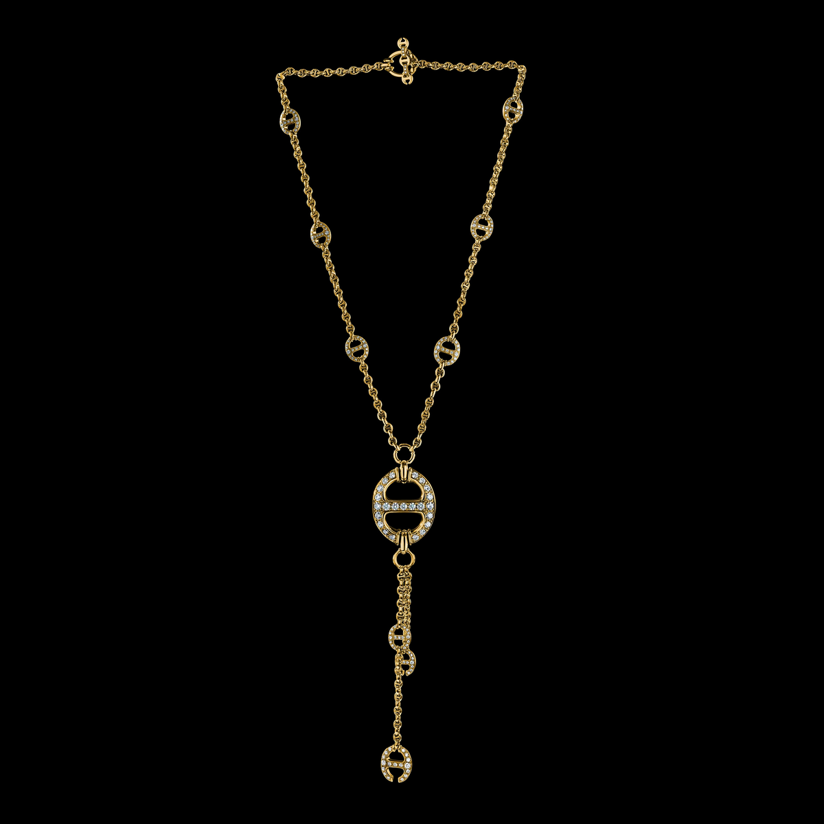 Grand-Link Lariat with Diamonds necklace in 18K gold by HOORSENBUHS®