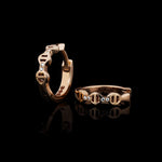 Huggie with Diamond Bridges earrings in 18K rose gold, pair