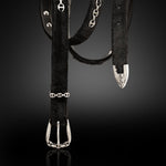 Black Lamb Fur Western Belt