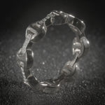 Dame Tri-Link with Diamond Bridges ring by HOORSENBUHS®, in motion, view 2
