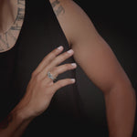 Classic Tri-Link with Diamond Bridges ring by HOORSENBUHS®, in motion