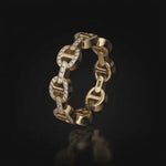 Dame Tri-Link Antiquated ring by HOORSENBUHS®, in motion, view 3