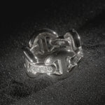 Quad Link with Diamond Bridges ring by HOORSENBUHS®, in motion, view 2