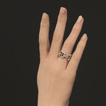 Quad Link with Diamond Bridges ring by HOORSENBUHS®, in motion