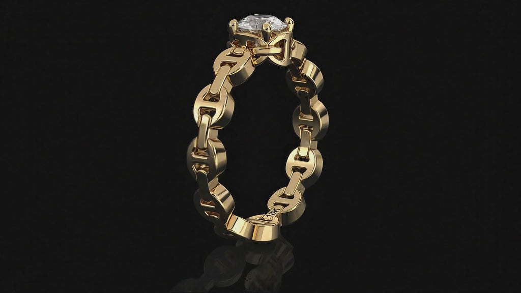 Micro II Single Solitaire with .5 Carat Diamond ring by HOORSENBUHS®, in motion