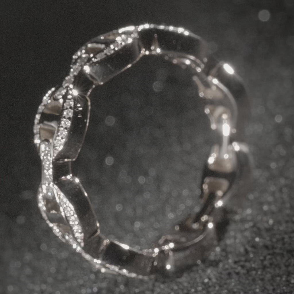 Dame Tri-Link Antiquated ring by HOORSENBUHS®, in motion, view 2