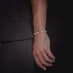 ID Bracelet Sterling Silver with 18K Gold by HOORSENBUHS®, in motion