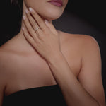 Dame Tri-Link with Diamond Bridges ring by HOORSENBUHS®, in motion