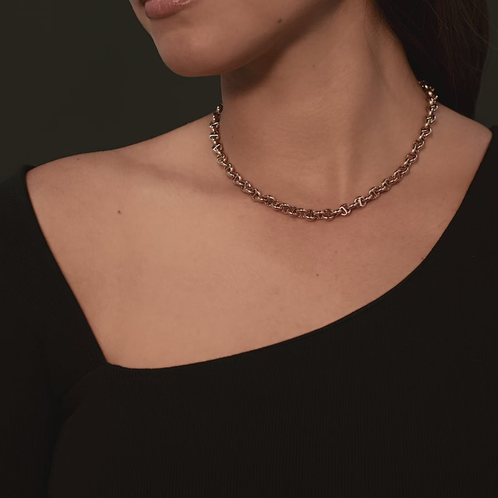 5mm Open-Link™ Necklace - 16" by HOORSENBUHS®, in motion