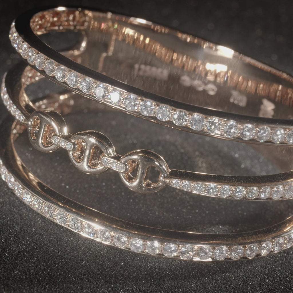 Asset Cuff with Diamonds by HOORSENBUHS®, in motion