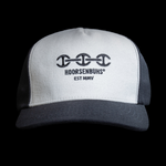 Black and White Paneled Makers Mark Twill Trucker by HOORSENBUHS®
