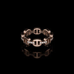 Dame Tri-Link with Diamond Bridges ring in 18K rose gold