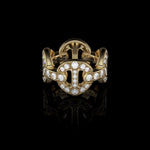 Quad Link Antiquated ring in 18K yellow gold by HOORSENBUHS®
