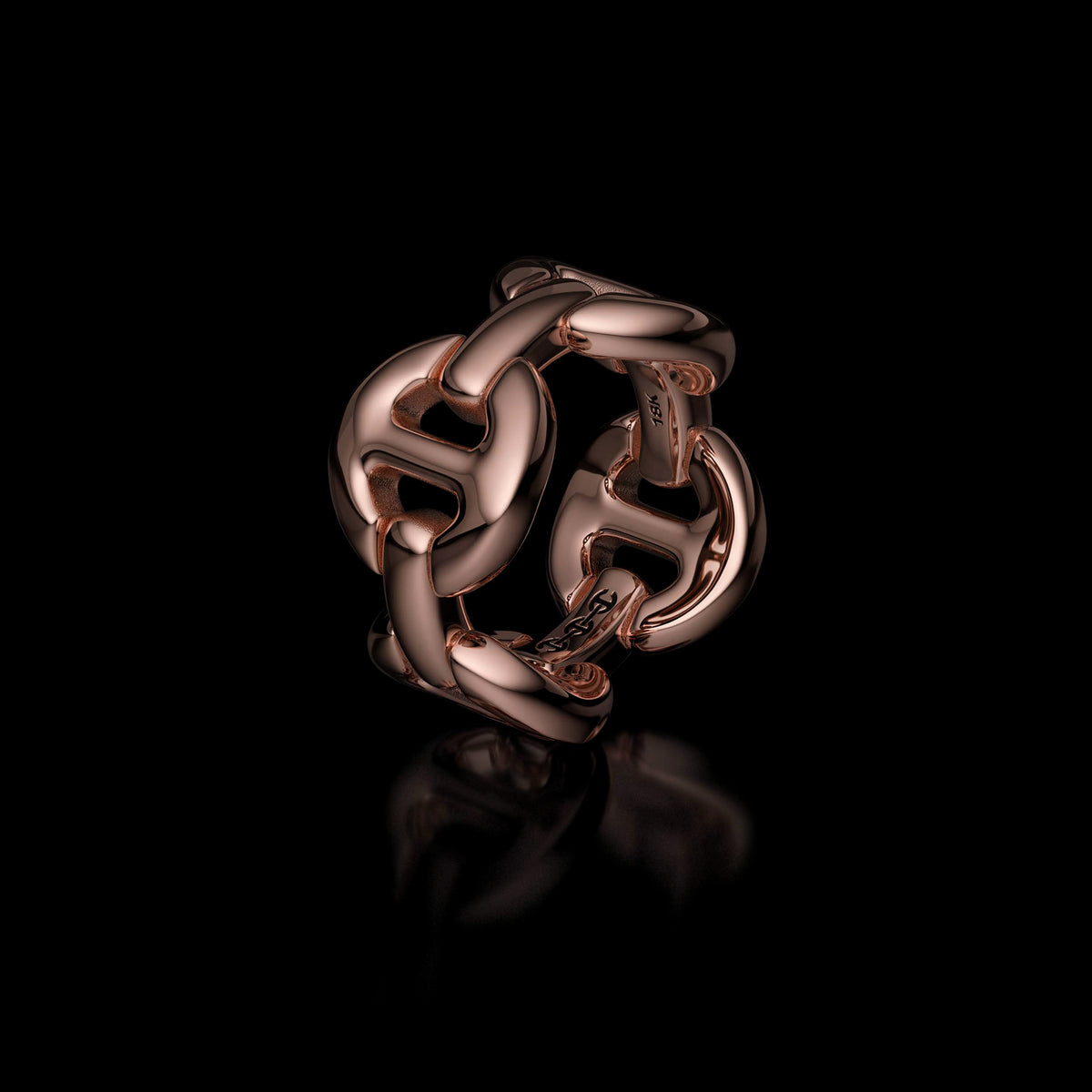 Quad Link ring in 18K rose gold, upright view